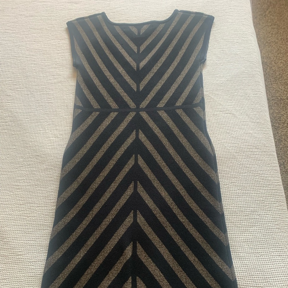 Max Studio Dress, Form Fitted, Black and Gold